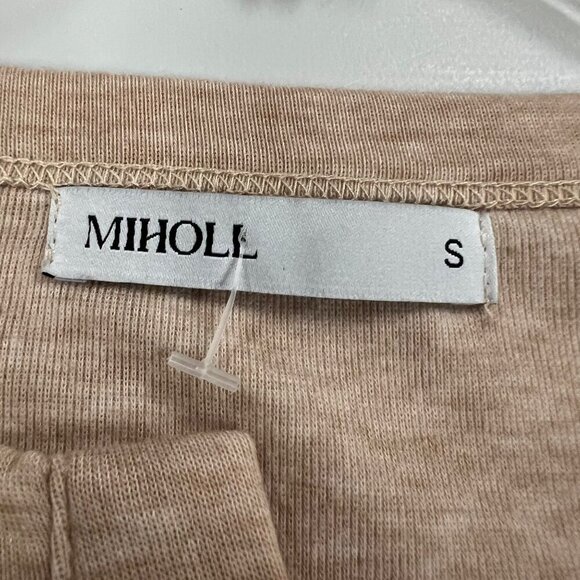 MIHOLL Top Women's Size Small Beige Long Lace Sleeve Pullover Buttons - Picture 8 of 9